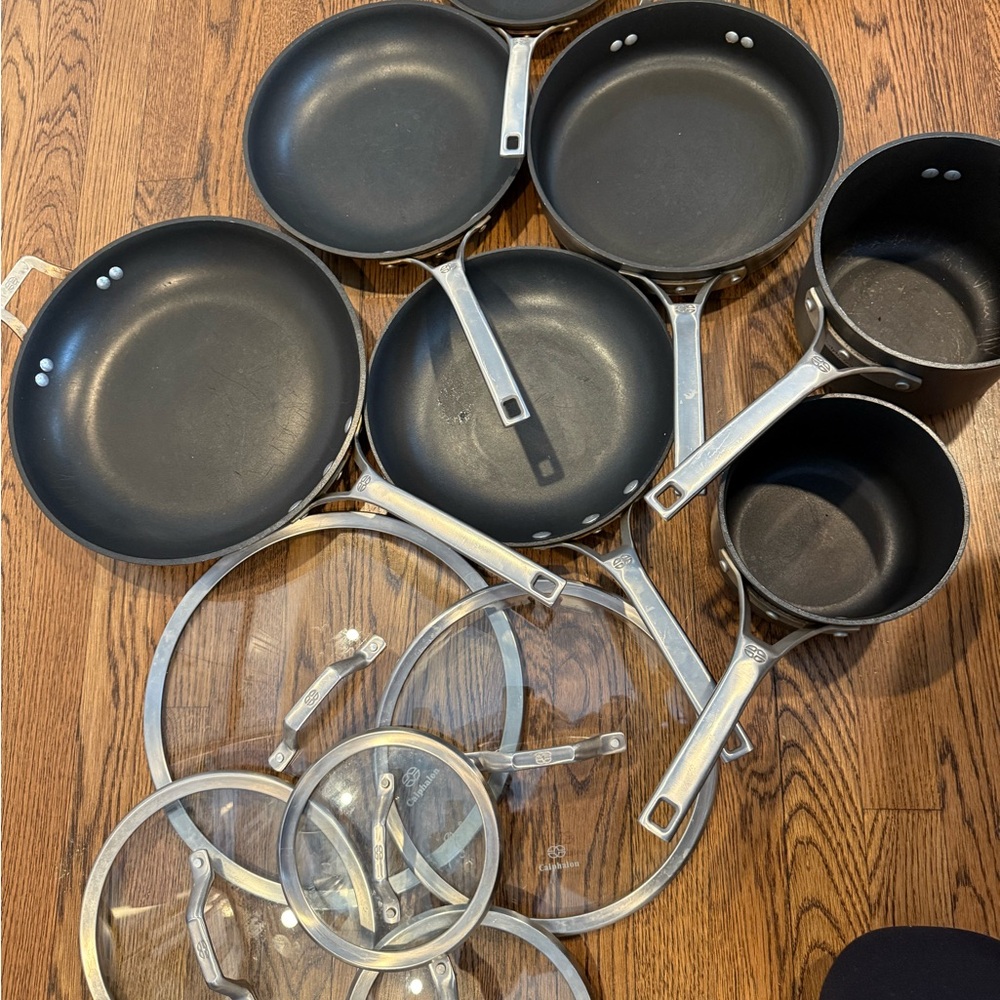 Calphalon Black Cookware Set with lids